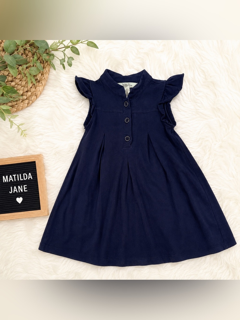 Matilda Jane Dark Blue Flutter Sleeve Dress Tunic